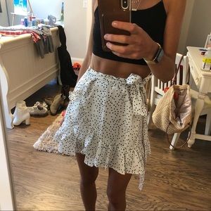 Polka dot ruffle skirt
